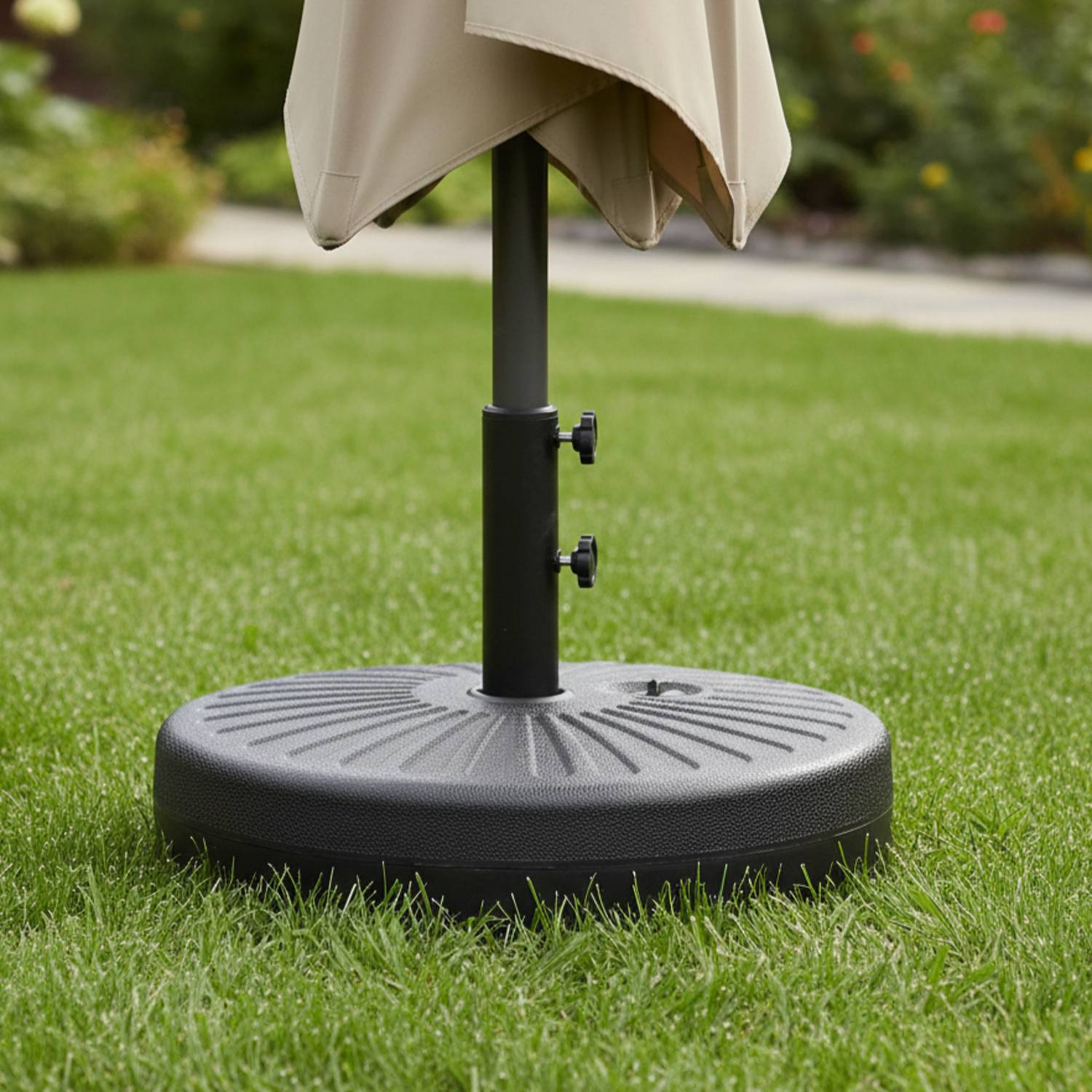 Pied de parasol droit BREST noir - HAPPY GARDEN - Imagen 2