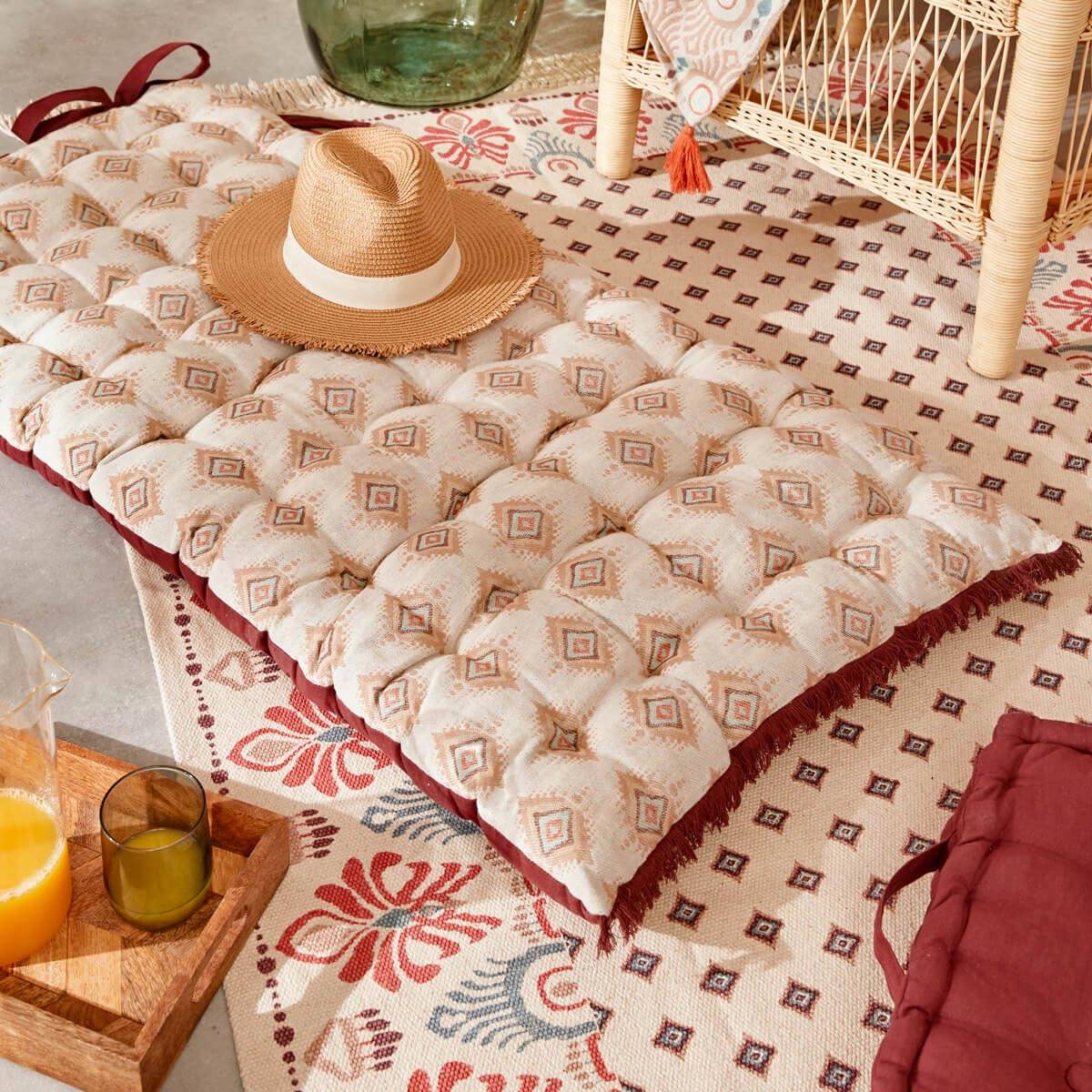 Atmosphera - Matelas de Sol Jacquard "Ikat" 60x120cm Beige Lin - Image 4