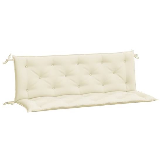 Lot de 2 Coussins de banc de jardin blanc crème tissu Oxford P129 - Image 1