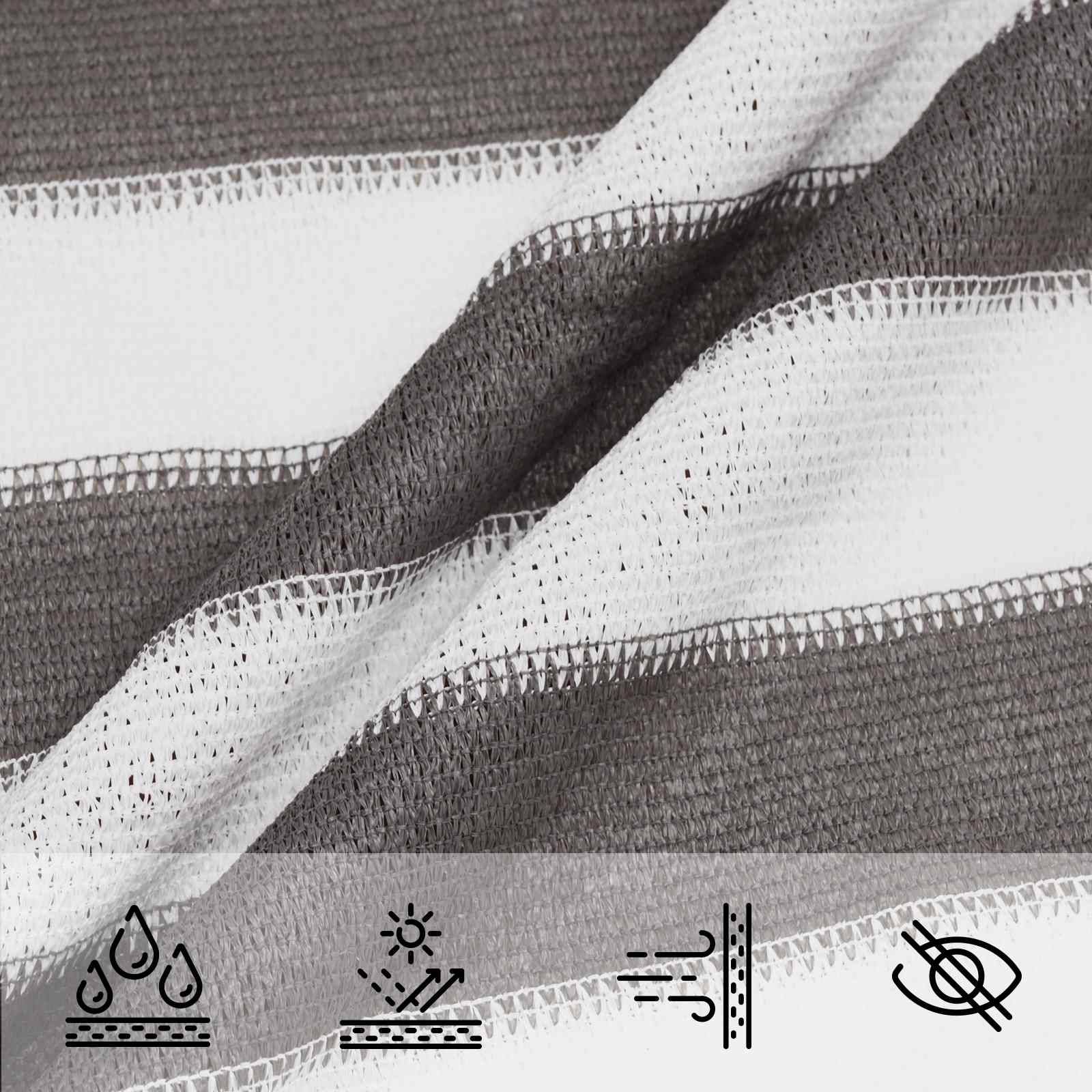 Voile d'ombrage HDPE gris clair et blanc 700 x 600 cm - PANGIVO - Image 3