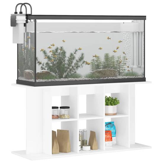 Meuble pour Aquarium Bois d'Ingénierie pour Salon avec Rangement 120x40x60 cm Blanc - ComfortXL Outdoor Living - Image 3