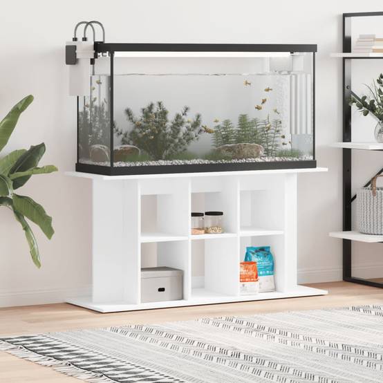 Meuble pour Aquarium Bois d'Ingénierie pour Salon avec Rangement 120x40x60 cm Blanc - ComfortXL Outdoor Living - Image 1