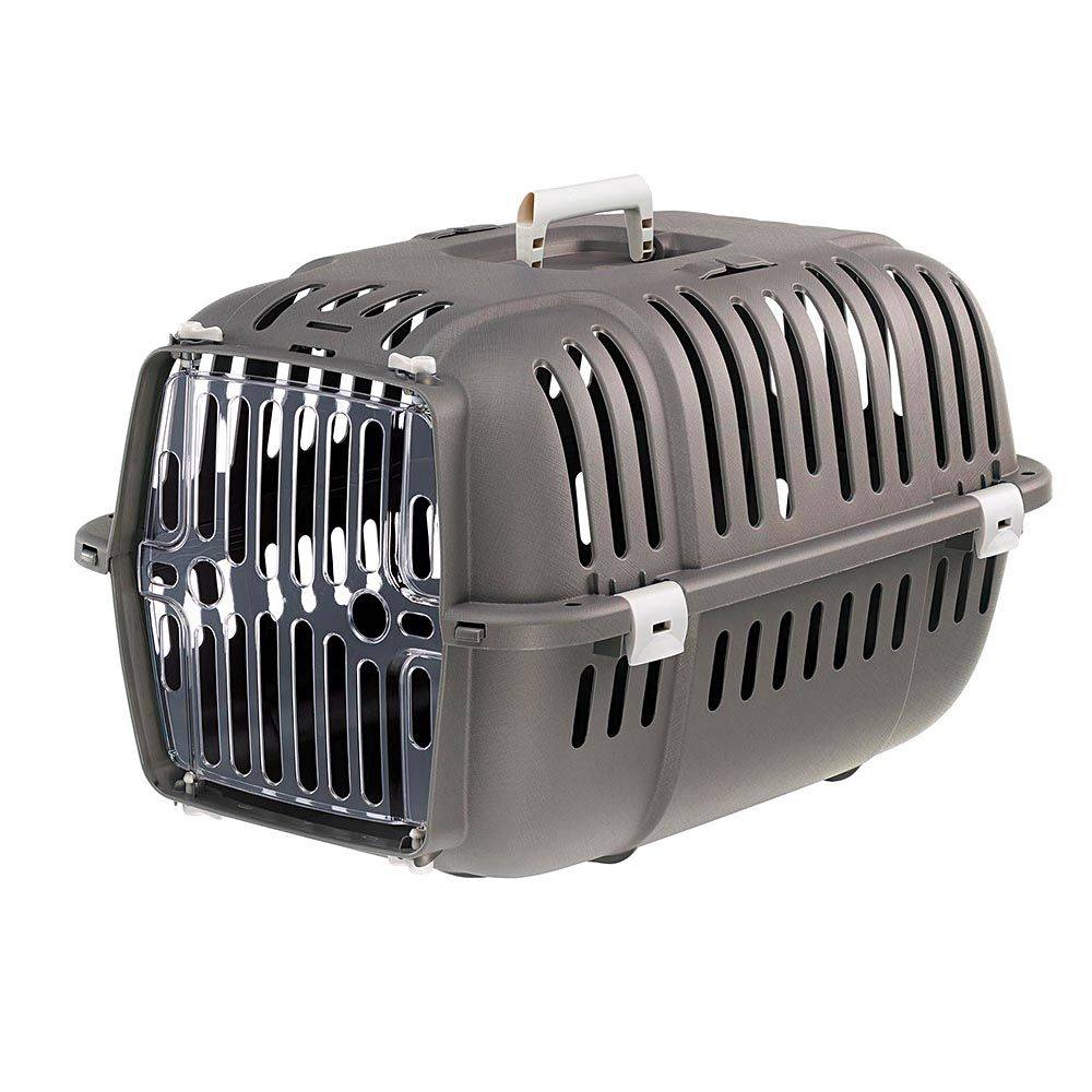 Ferplast - Ferplast Caisse de Transport Chat, Cage de Transport pour Chiens Petits et Chats jusqu'à 8 Kg, Porte Transparente Antichoc, Fentes d'aération, 37 x 57 - Imagen 1