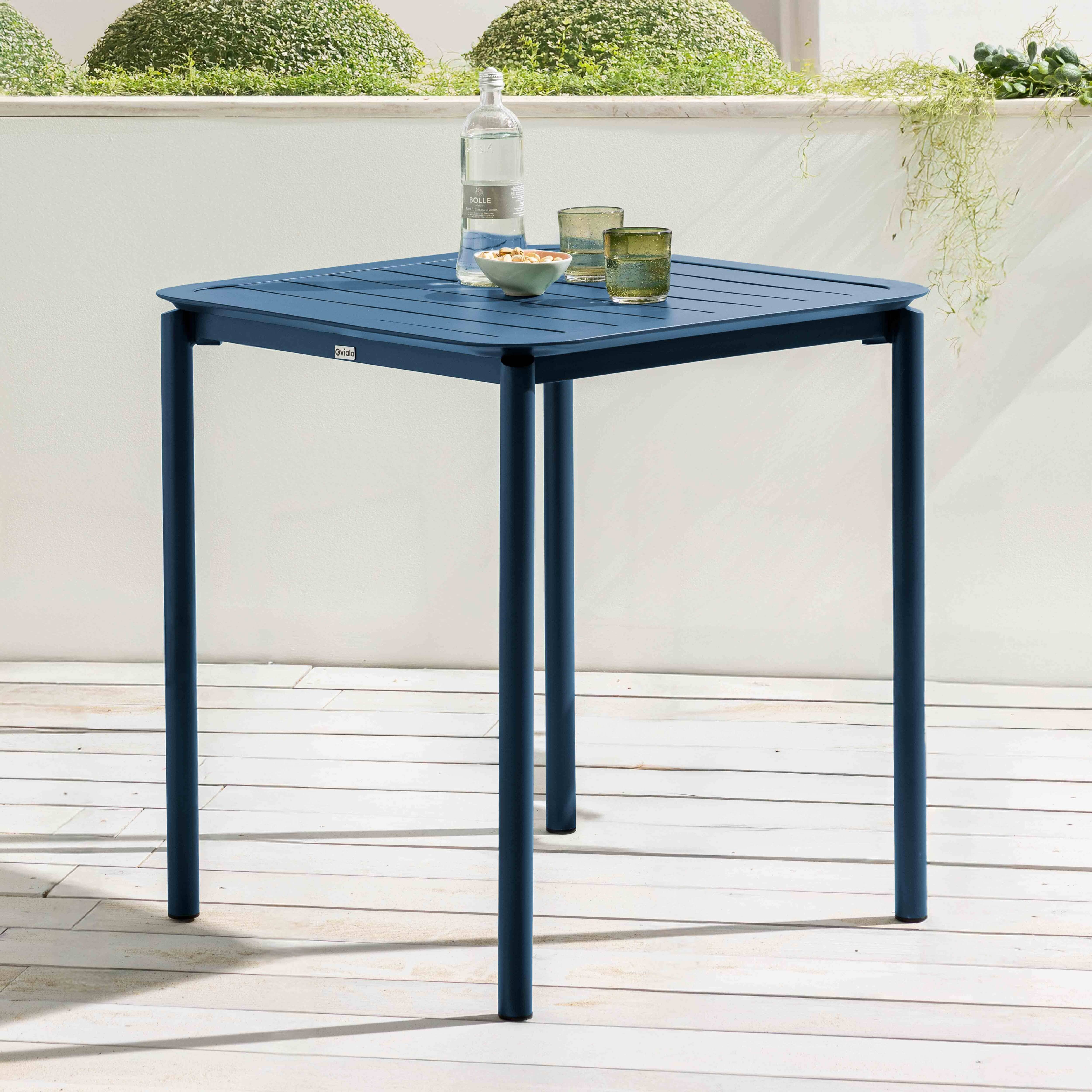 Oviala - Table carrée de terrasse (70x70cm) bleu foncé Almada - Oviala - Imagen 2