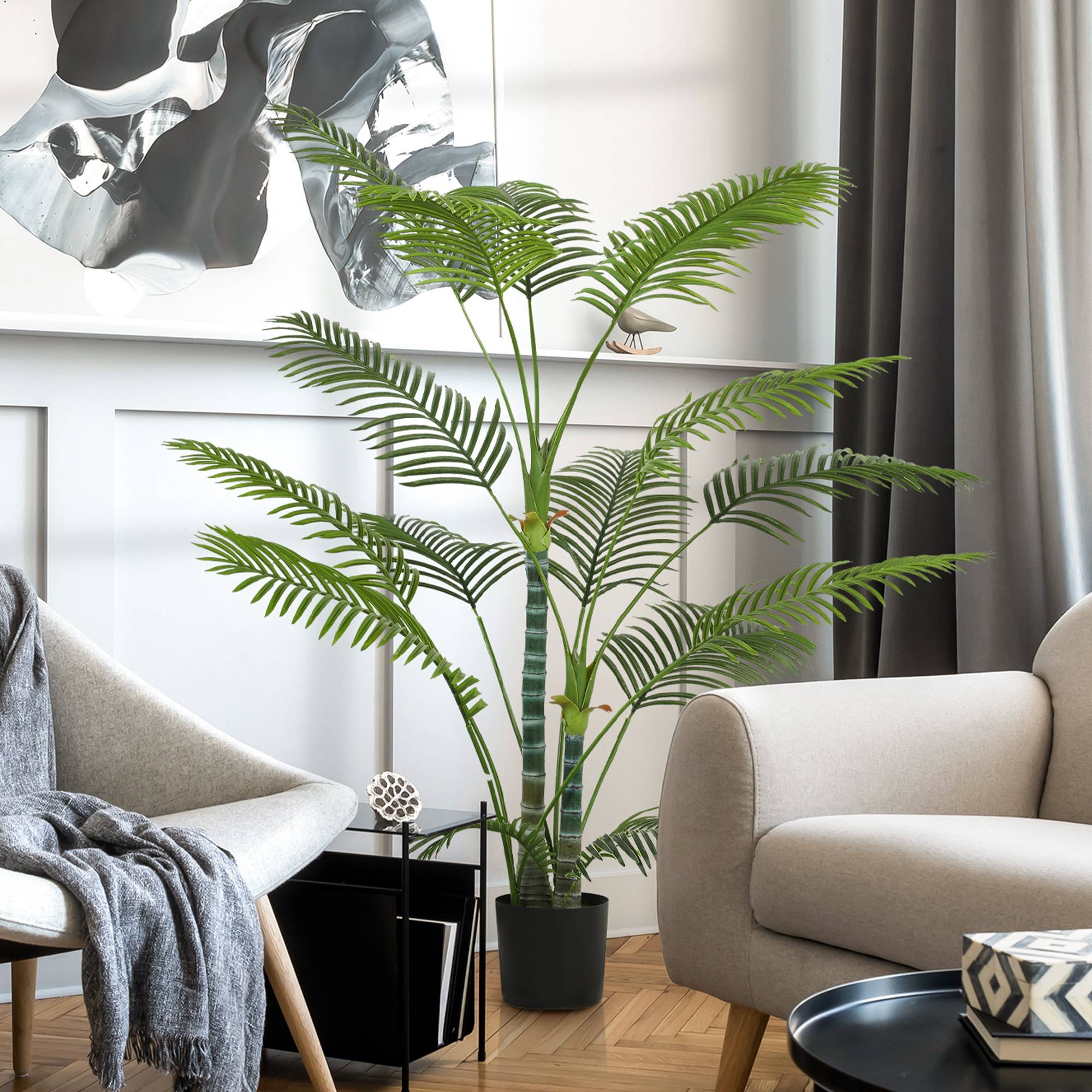Palmier artificiel PEVA et plastique vert 20 x 20 x 170 cm - PANGIVO - Image 10