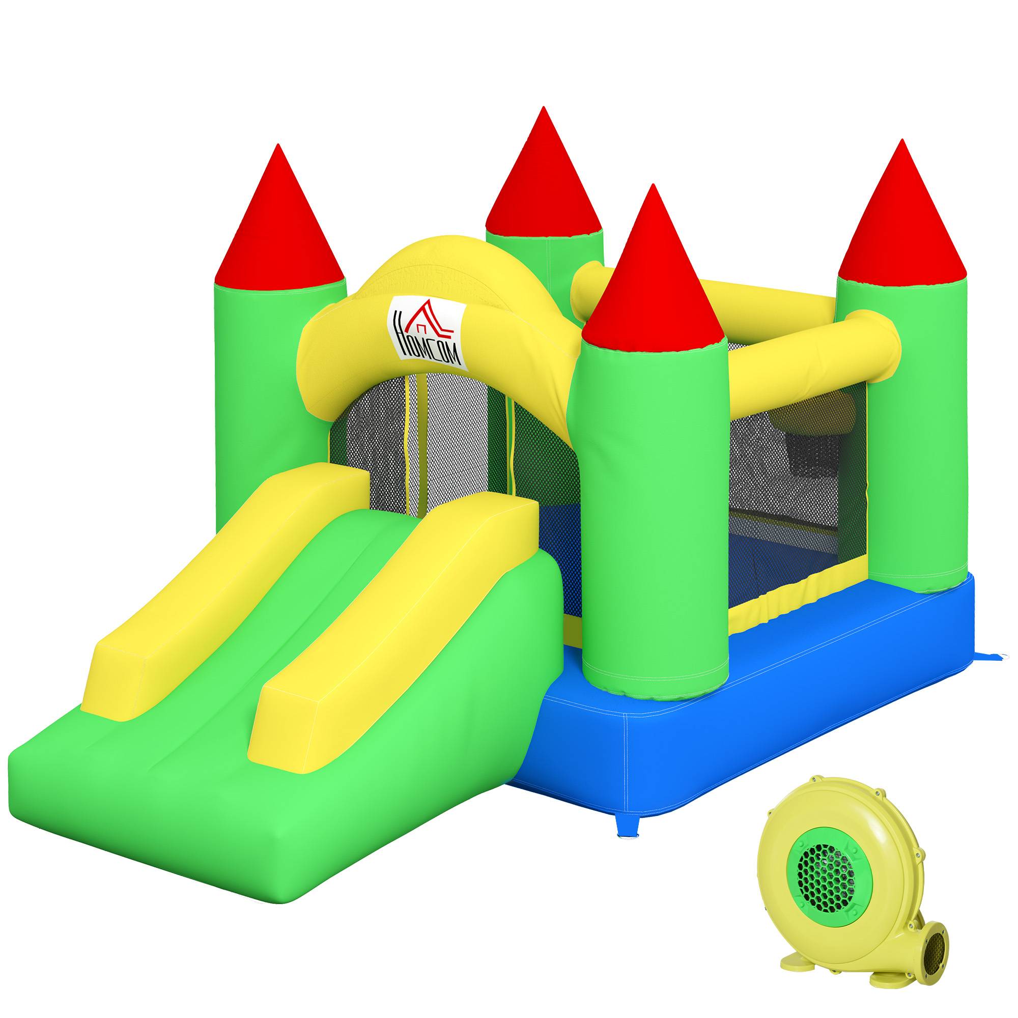 Château gonflable avec toboggan et filet de sécurité, jusqu'à 100 kg, 3-10 ans, 300 x 180 x 160 cm - Image 2