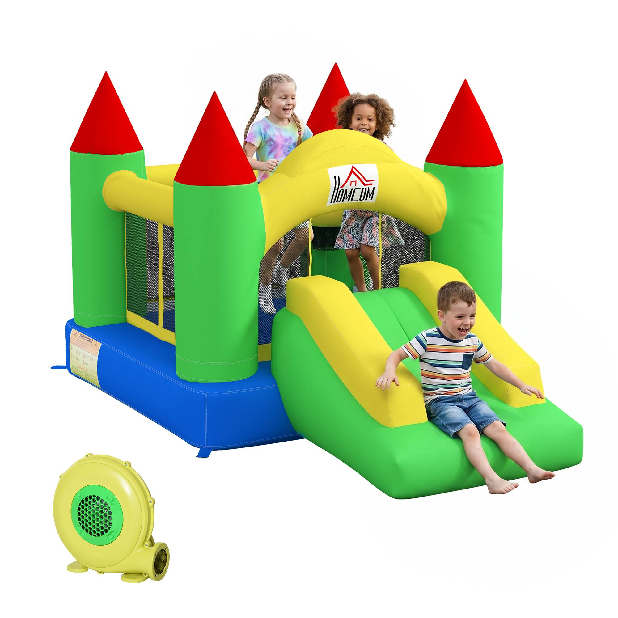 Château gonflable avec toboggan et filet de sécurité, jusqu'à 100 kg, 3-10 ans, 300 x 180 x 160 cm - Image 1