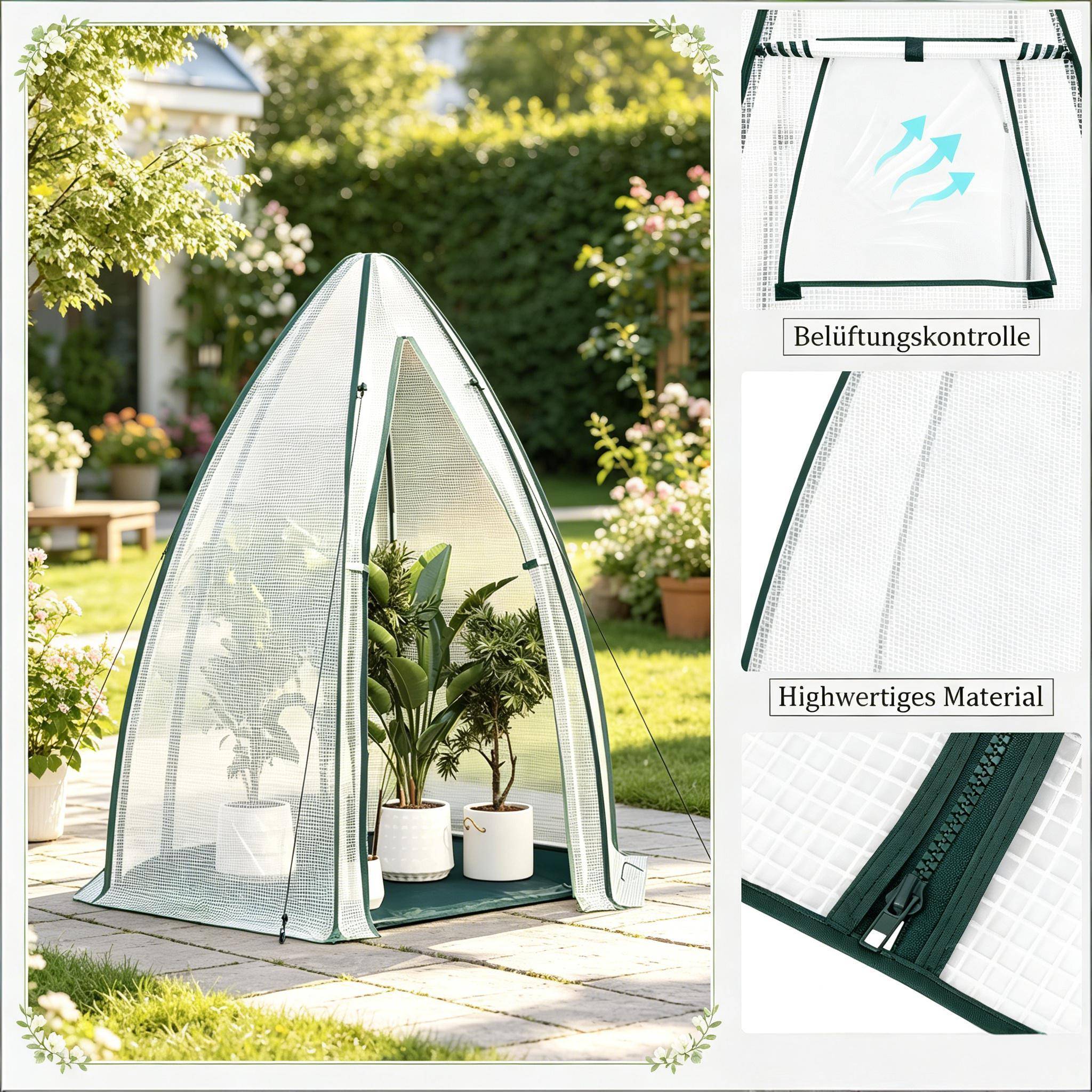 Serre de Jardin PE et Acier pour Tomates et Plantes Protection Croissance 160x160x180cm Blanc - ComfortXL Outdoor Living - Image 7