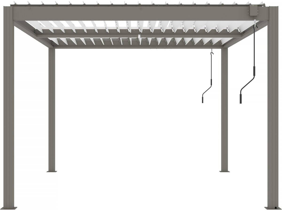 Pergola Bioclimatique Avec Led "windsor Premium" En Aluminium 3 X 4 - Taupe -habitat Et Jardin - Imagen 1