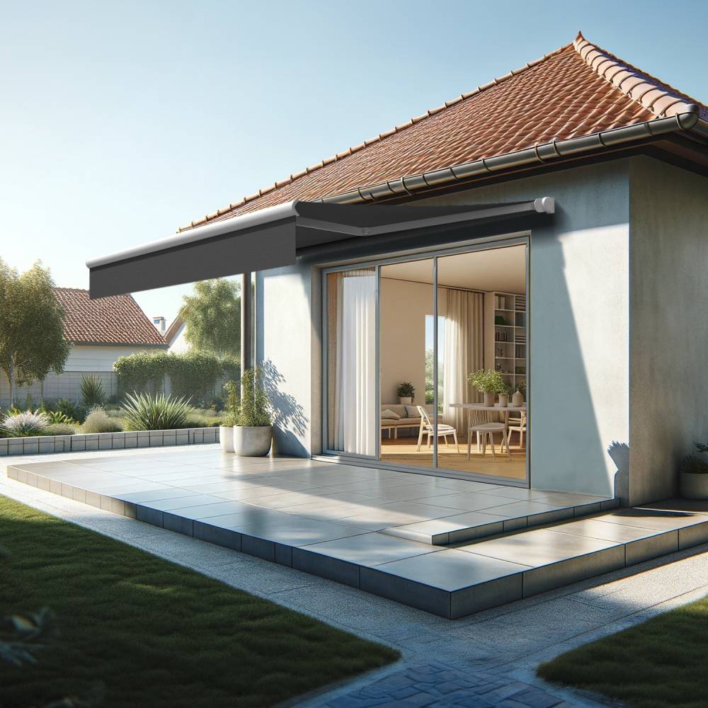 Intersun - Store banne loggia AMARITE 3,00x2,00 M (Motorisé et Interrupteur - Blanc - Gris Graphite) - INTERSUN - Imagen 2