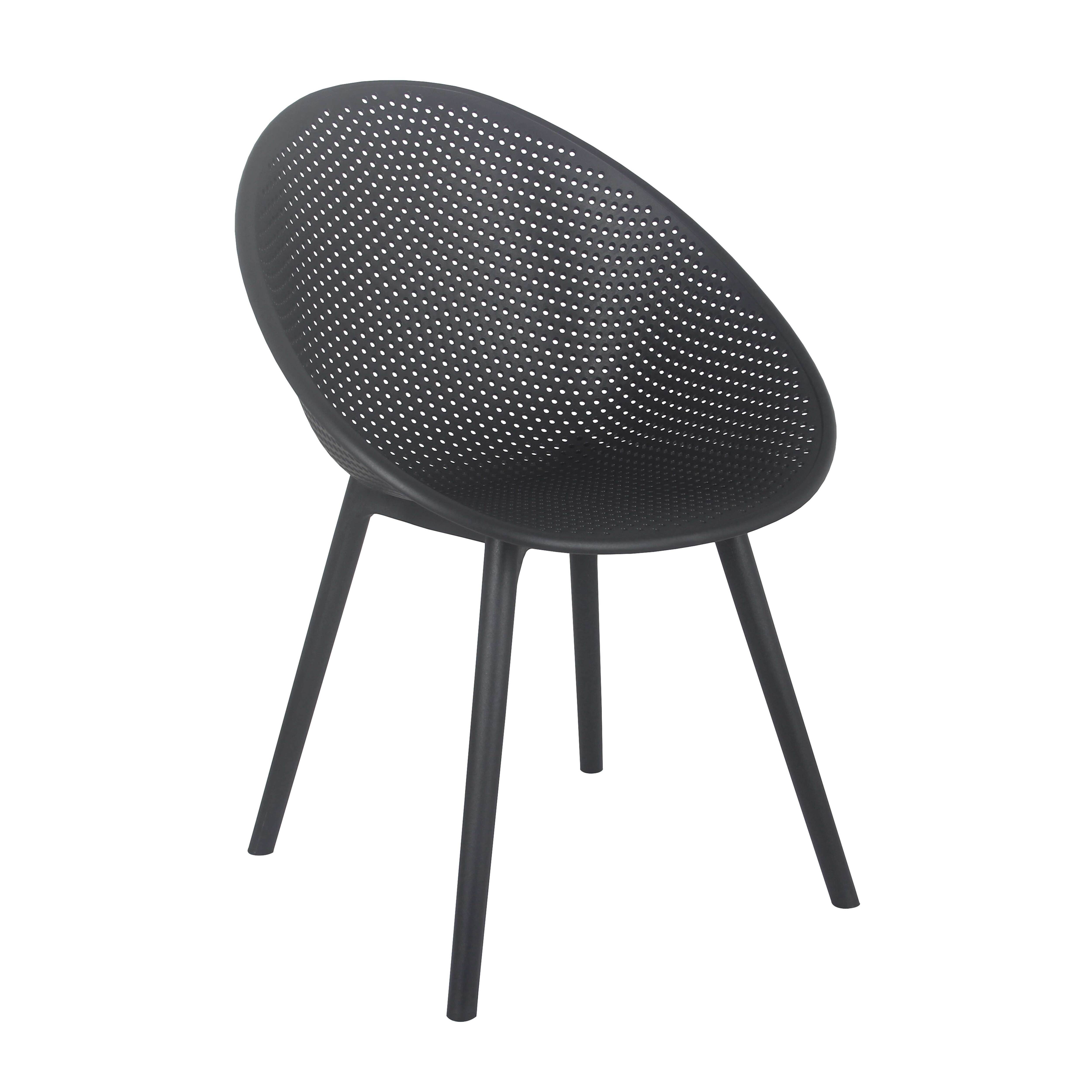 Oviala - Lot de 4 chaises de terrasse en plastique noires Buda - Oviala - Image 5