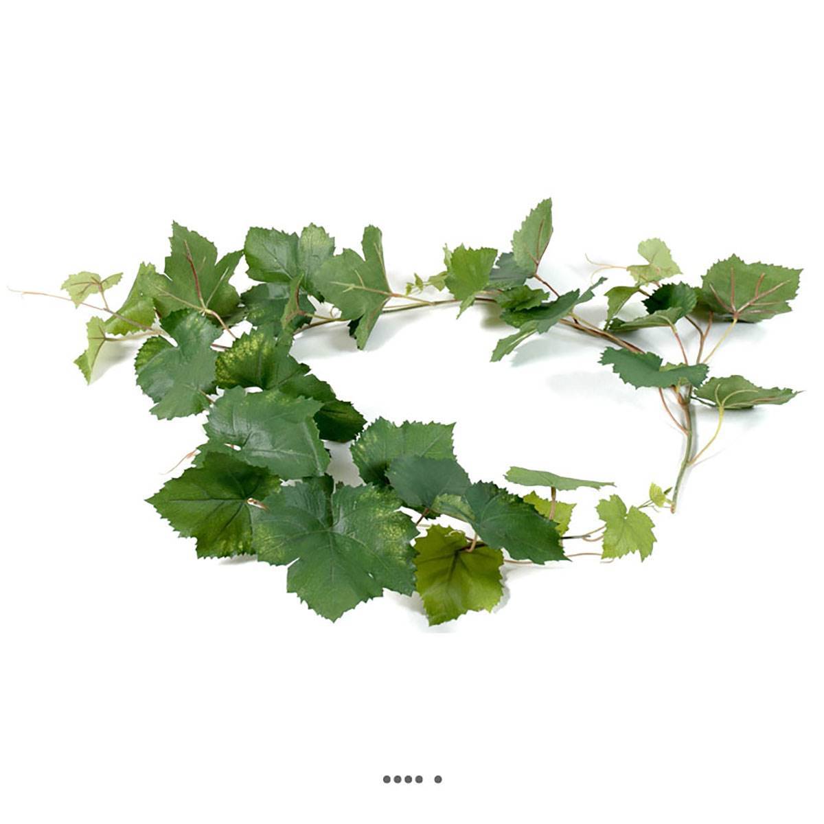 Artificielles - Guirlande de vigne artificielle L 118 cm 34 feuilles en tissu enduit Vert - dimhaut: H 120 cm - couleur: Vert - Imagen 1