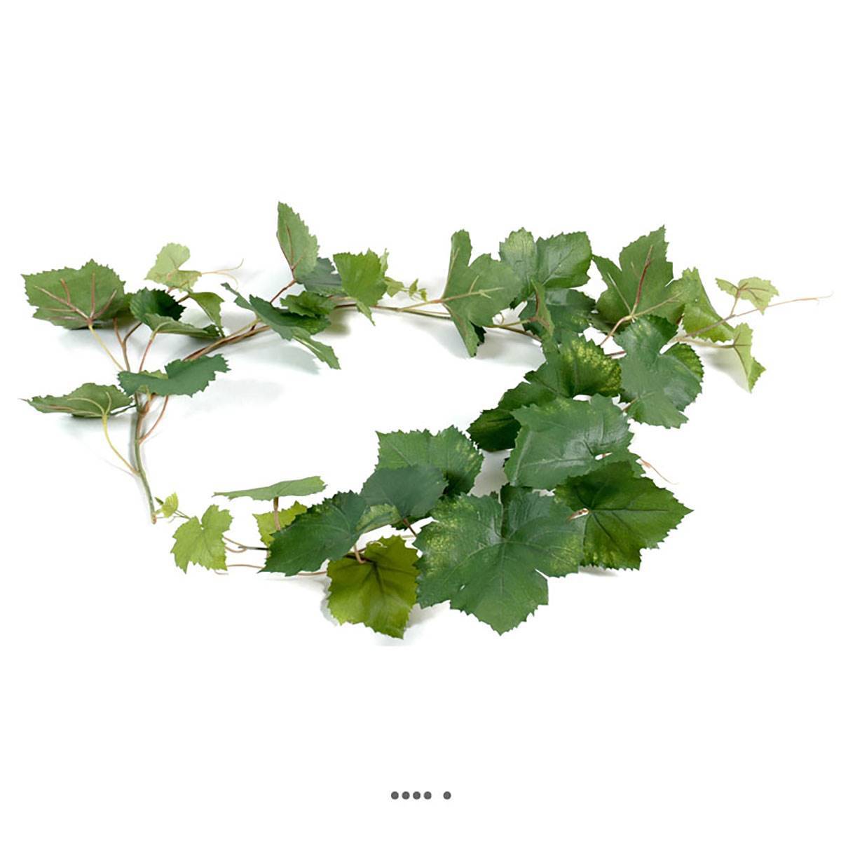Artificielles - Guirlande de vigne artificielle L 118 cm 34 feuilles en tissu enduit Vert - dimhaut: H 120 cm - couleur: Vert - Imagen 2