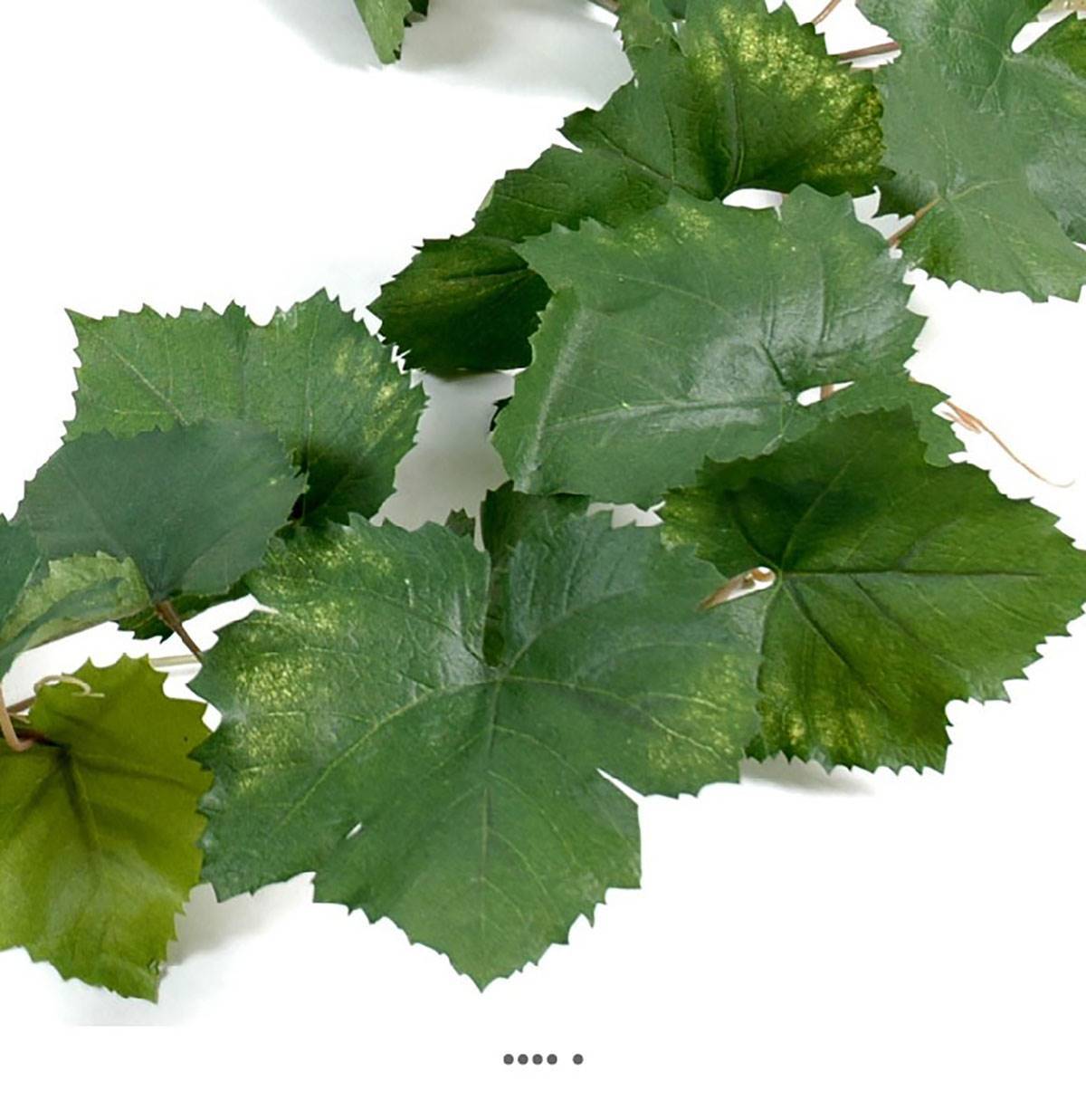 Artificielles - Guirlande de vigne artificielle L 118 cm 34 feuilles en tissu enduit Vert - dimhaut: H 120 cm - couleur: Vert - Imagen 3