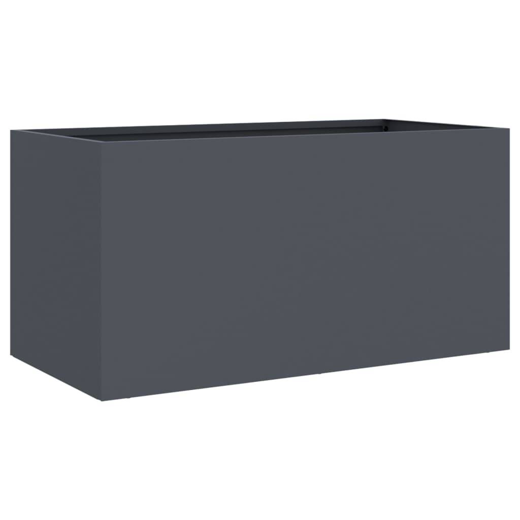 Maison Chic - Jardinière, Bac à fleurs, Pot de fleurs anthracite 62x30x29 cm acier - Imagen 7