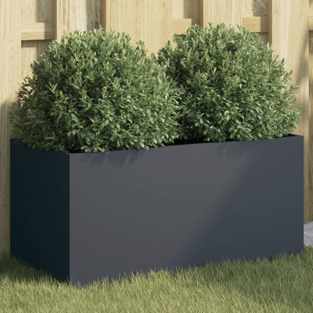 Maison Chic - Jardinière, Bac à fleurs, Pot de fleurs anthracite 62x30x29 cm acier - Imagen 2