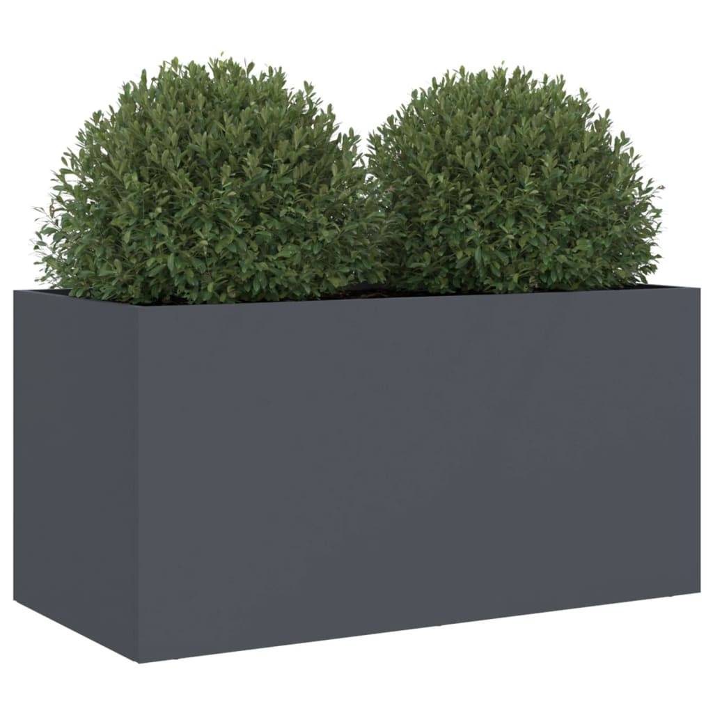 Maison Chic - Jardinière, Bac à fleurs, Pot de fleurs anthracite 62x30x29 cm acier - Imagen 4