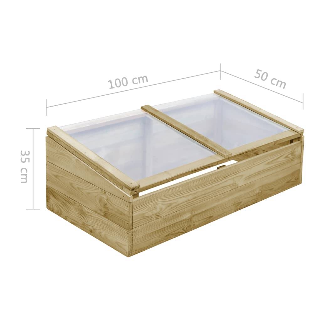 Lot de 2 Serres de jardin 0.5m² - Serres de culture Bois de pin imprégné 100x50x35 cm MAISON CHIC - Image 6
