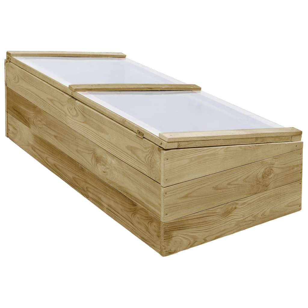 Lot de 2 Serres de jardin 0.5m² - Serres de culture Bois de pin imprégné 100x50x35 cm MAISON CHIC - Image 4