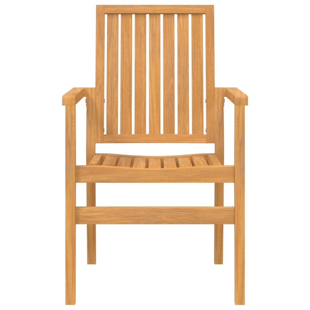 Chaises de jardin empilables bois teck 56,5 x 57,5 x 91 cm (lot de 2) - PANGIVO - Image 4