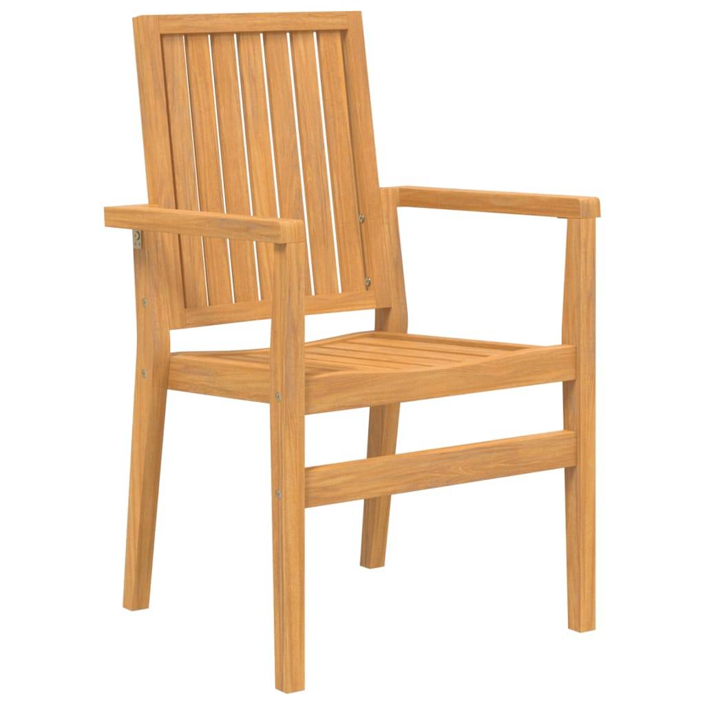 Chaises de jardin empilables bois teck 56,5 x 57,5 x 91 cm (lot de 2) - PANGIVO - Image 3