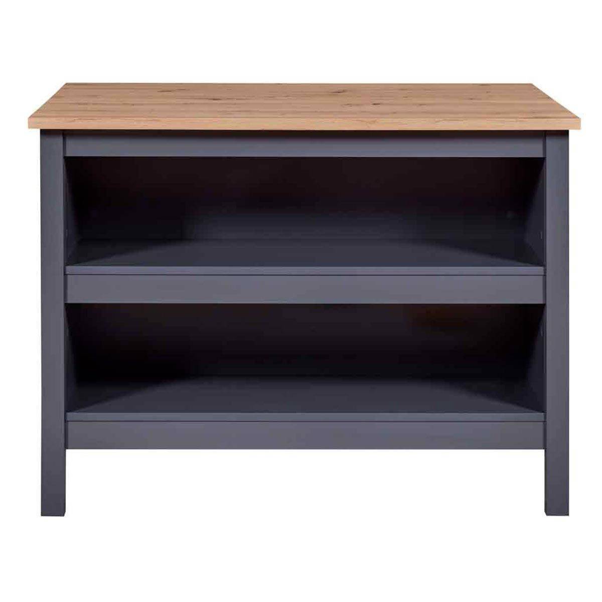 Ilot de Cuisine "Melina" 124cm Anthracite & Chêne - Image 1