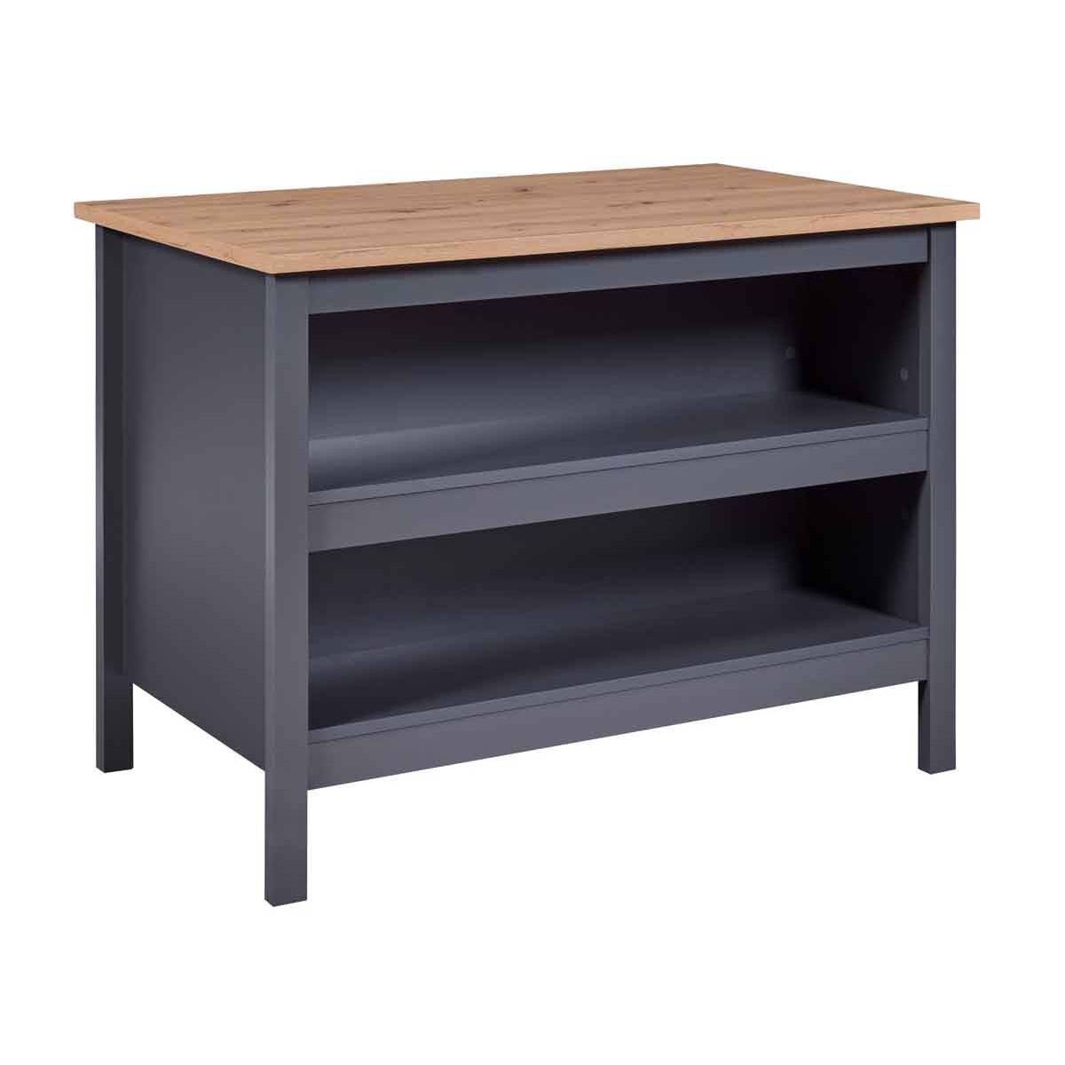 Ilot de Cuisine "Melina" 124cm Anthracite & Chêne - Image 2