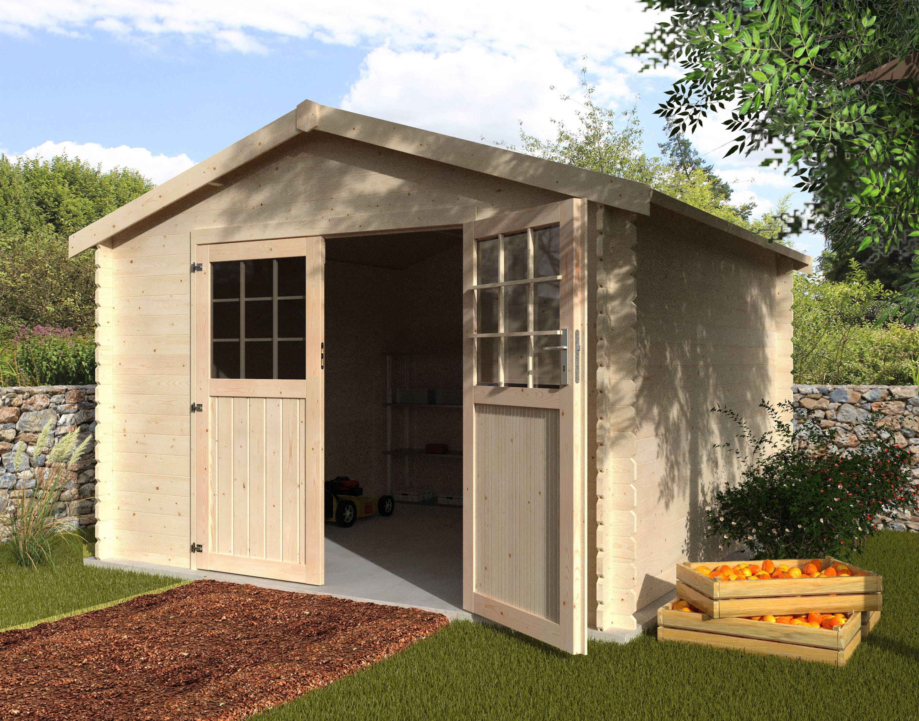 Decor et Jardin - ABRI DE JARDIN BOIS FLOVENE - 9,00 m² - Ep : 28 mm - 3,26x3,26 - couleur naturel - Décor et Jardin - Imagen 2