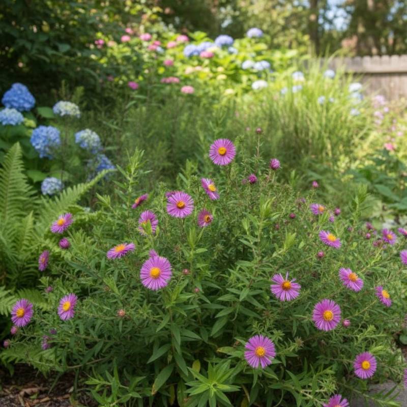 Aster grand d'automne Andenken an Paul Gerber à fleurs Rose/ - feuillage Caduc - Godet - 5/20 cm