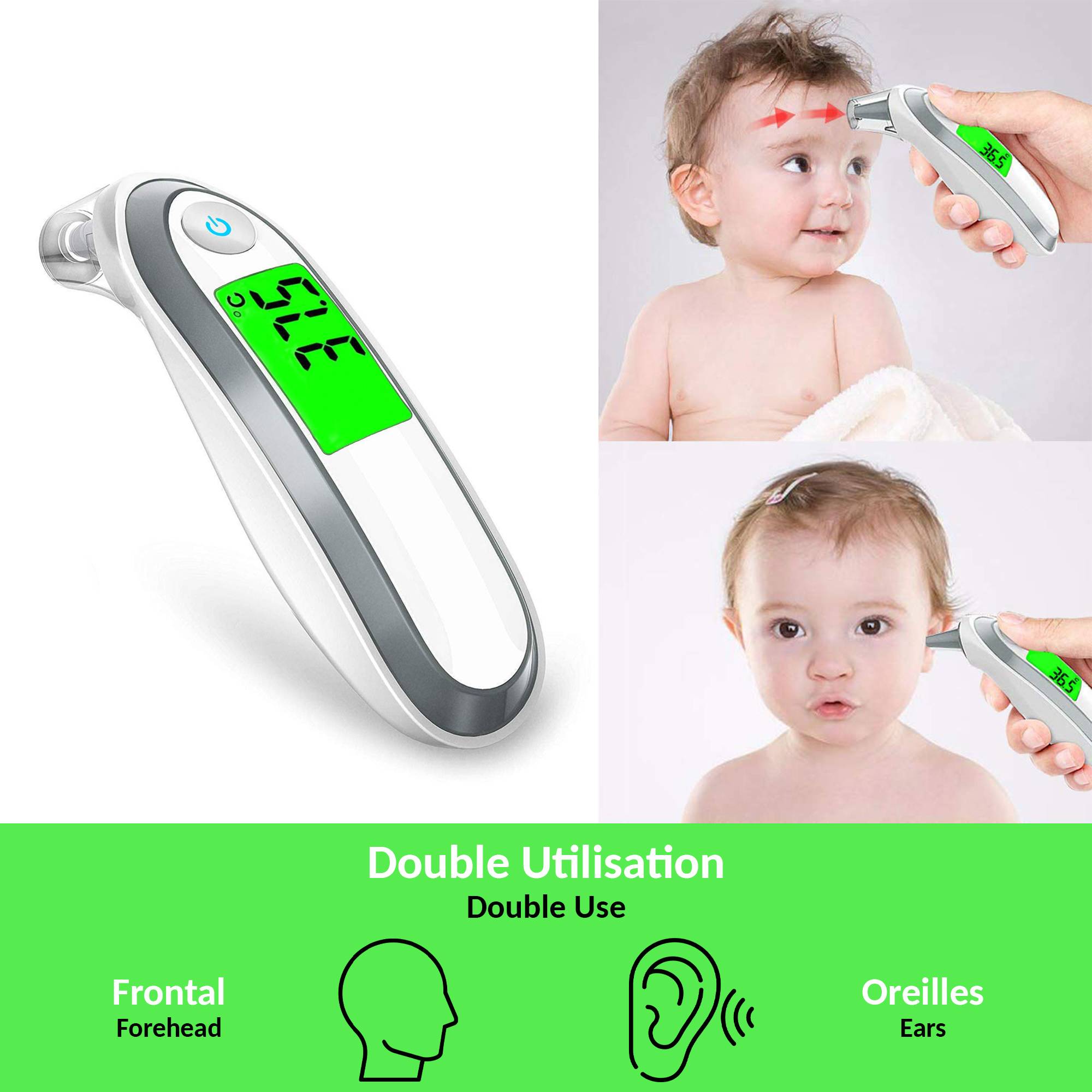 Fishtec - Thermomètre frontal infrarouge FISHTEC Body Check, technologie sans contact, mesure rapide et fiable pour adulte et enfant - Image 2