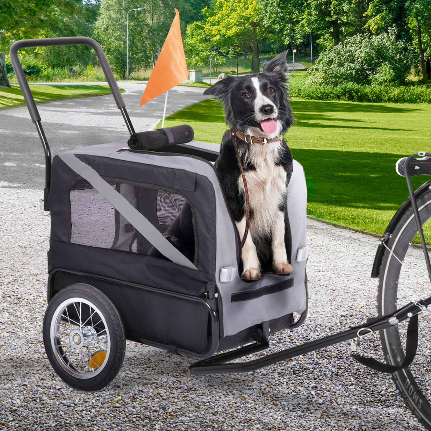 Remorque à vélo pour chien TILLY avec réflecteurs 128 x 52 x 102 cm pour animaux de compagnie - Image 1