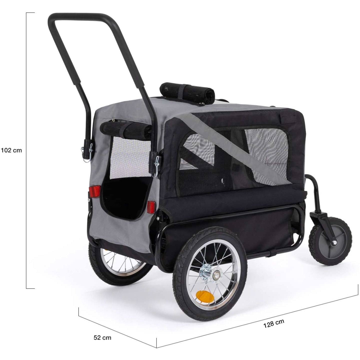 Remorque à vélo pour chien TILLY avec réflecteurs 128 x 52 x 102 cm pour animaux de compagnie - Image 6