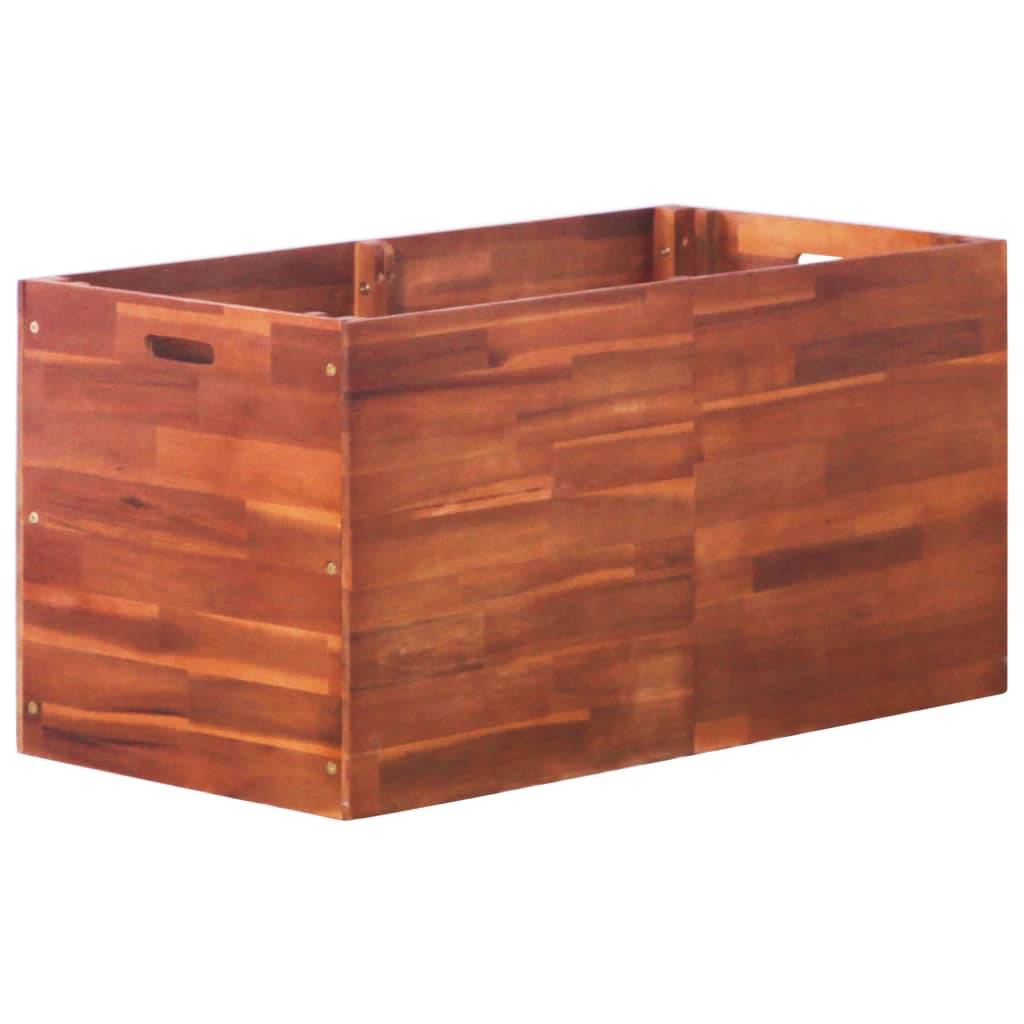 Helloshop26 - Jardinière lit surélevé plantes fleurs jardin 100 x 50 x 50 cm bois d'acacia - Imagen 1