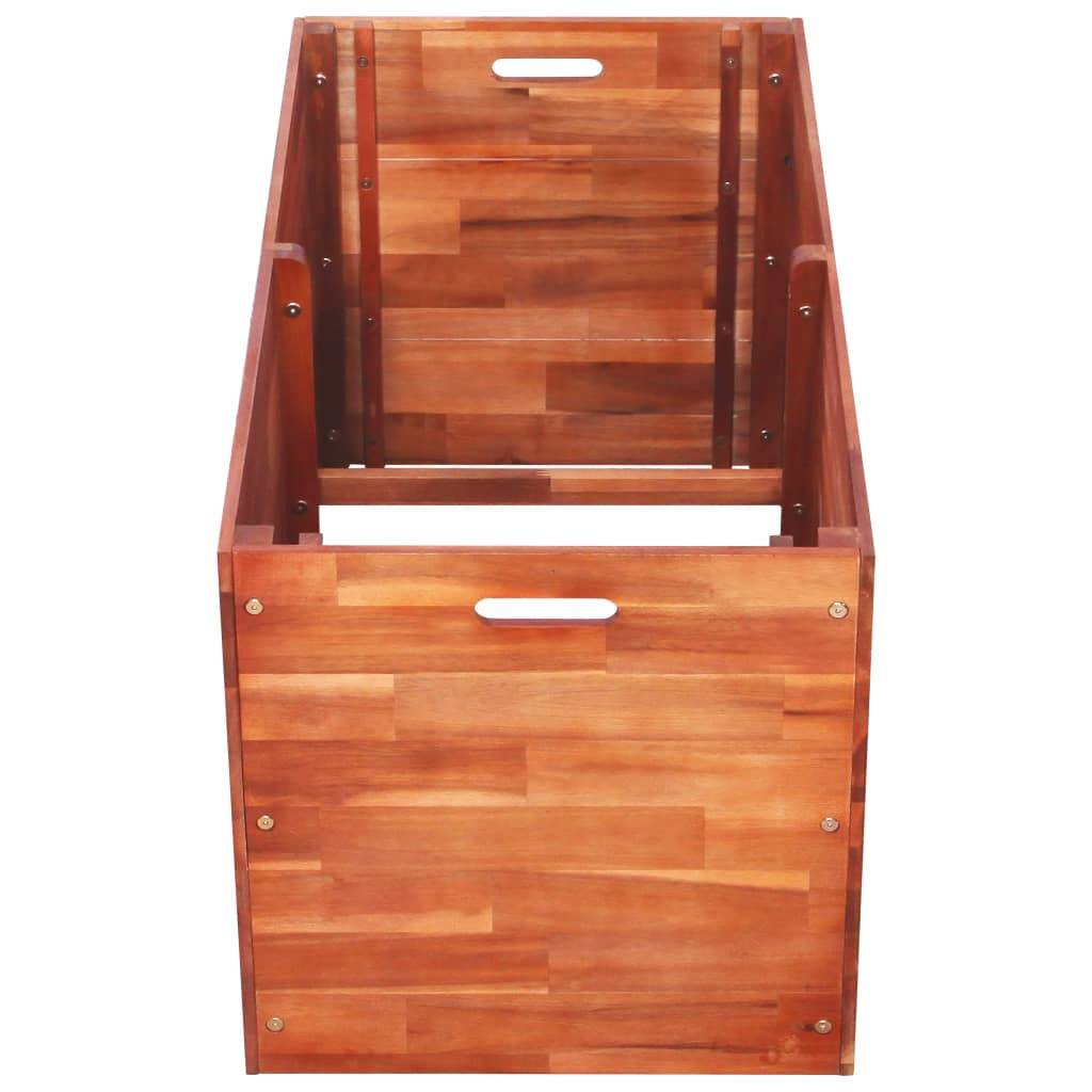 Helloshop26 - Jardinière lit surélevé plantes fleurs jardin 100 x 50 x 50 cm bois d'acacia - Imagen 2