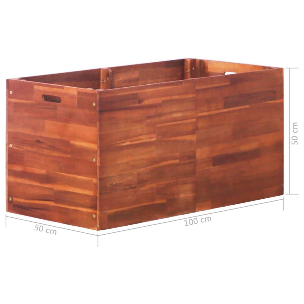 Helloshop26 - Jardinière lit surélevé plantes fleurs jardin 100 x 50 x 50 cm bois d'acacia - Imagen 6