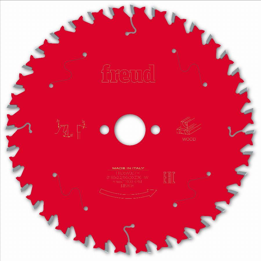 Lame pour scie circulaire portative filaire/sans fil FREUD - Ø160 2,2/1,6 A20 Z36 BA 10° - F03FS09679 -FR06W007H