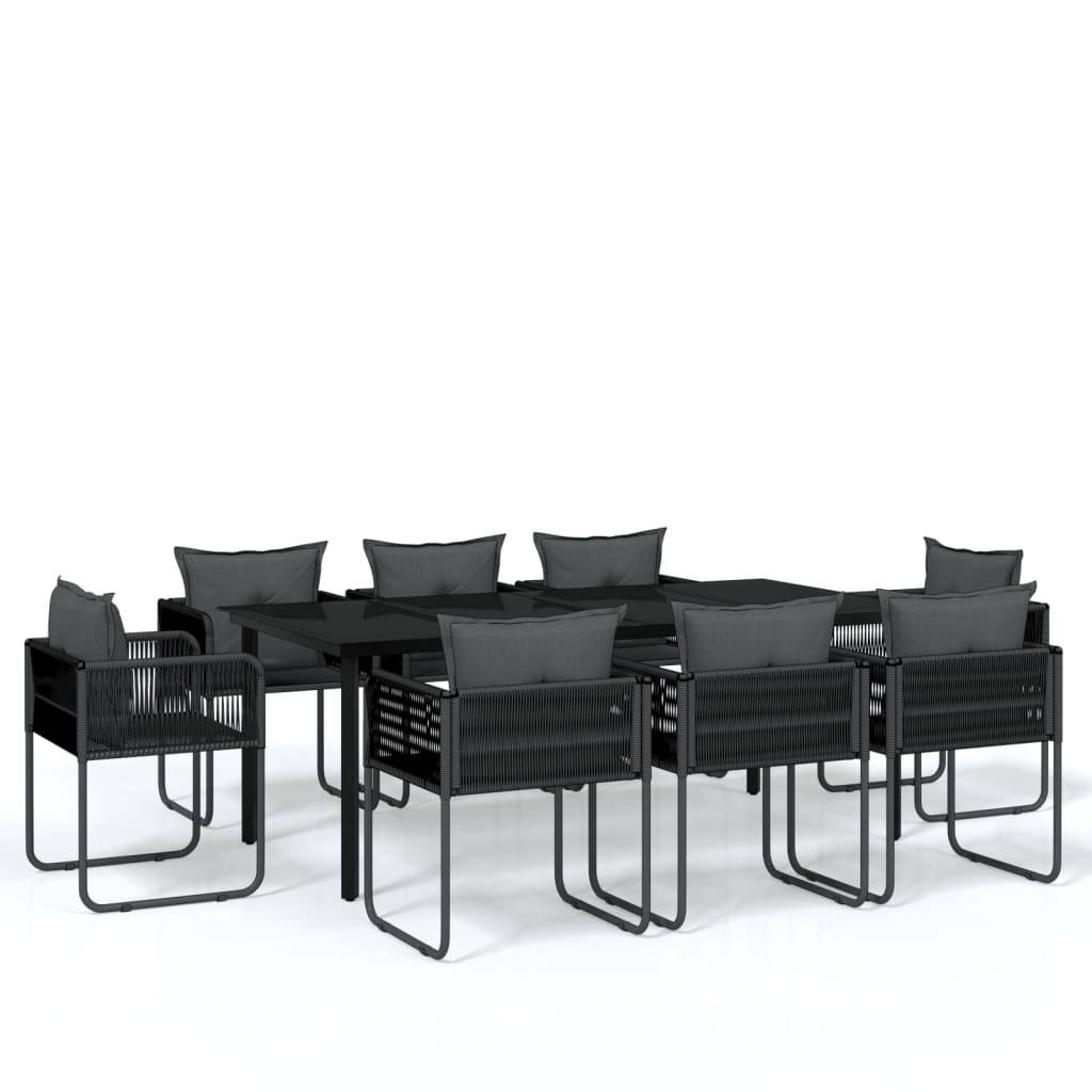 Vidaxl - Ensemble à manger de jardin 9 pcs Noir vidaXL 3099082 - Imagen 2