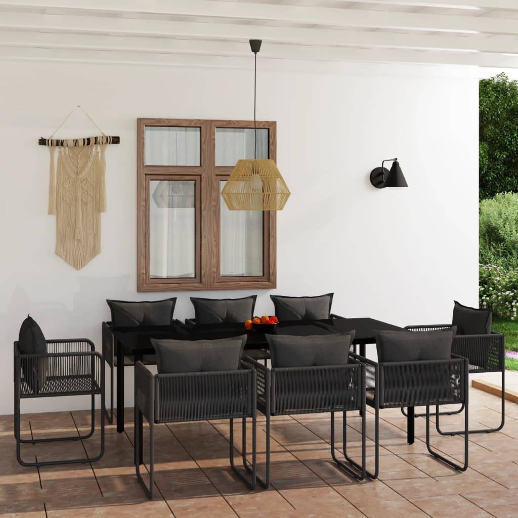 Vidaxl - Ensemble à manger de jardin 9 pcs Noir vidaXL 3099082 - Imagen 1
