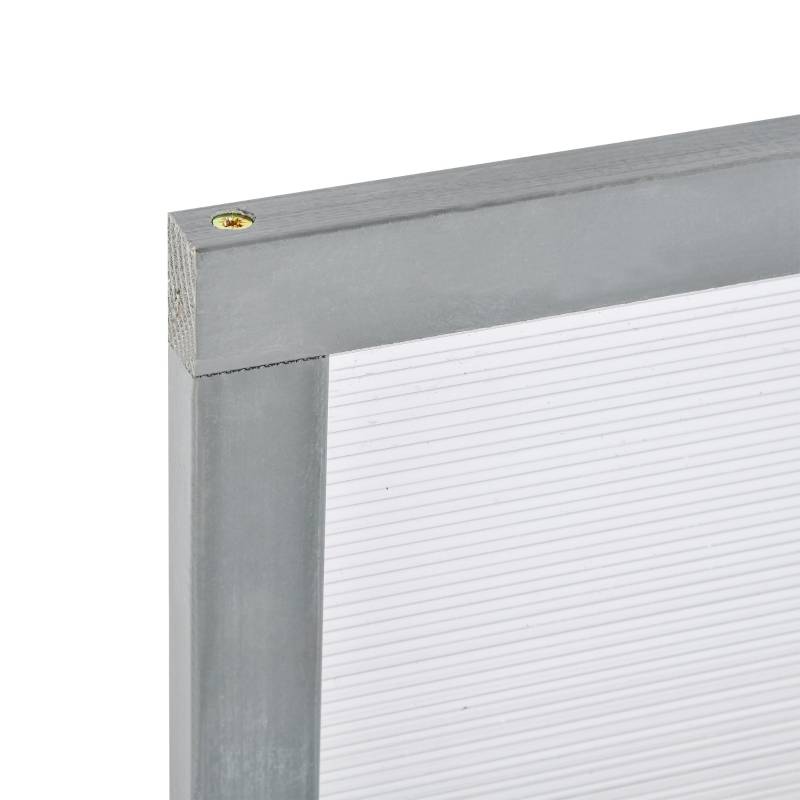 Mini Serre Châssis Bois Polycarbonate Jardin Semis Potager 90x46cm Gris - ComfortXL Outdoor Living - Image 8