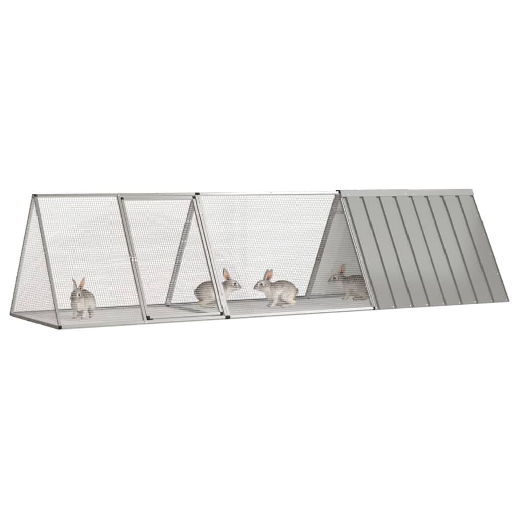 Vidaxl - Cage à lapin grise 302,5 x 80,5 x 71 cm en acier galvanisé vidaXL 3106449 - Image 2