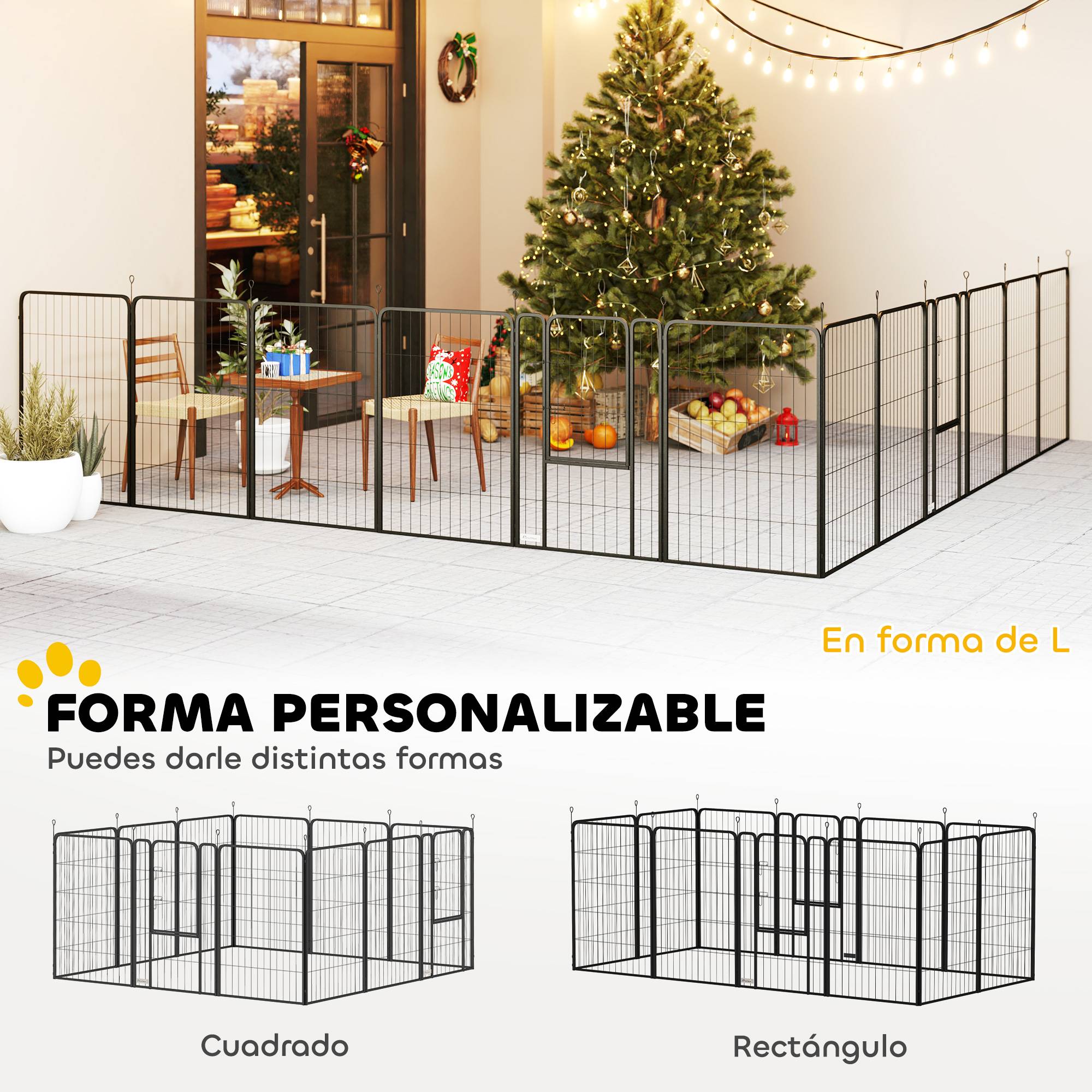 Parc pour chien à 12 panneaux, 100 cm de haut, avec portes pour une utilisation intérieure et extérieure, noir - Image 6