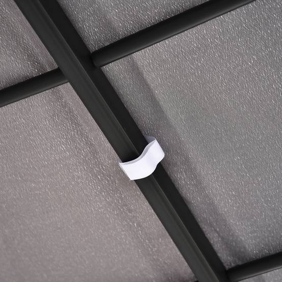 Pergola adossée métal pour terrasse avec toit incurvé anti-pluie 297x297cm gris - ComfortXL Outdoor Living - Image 7