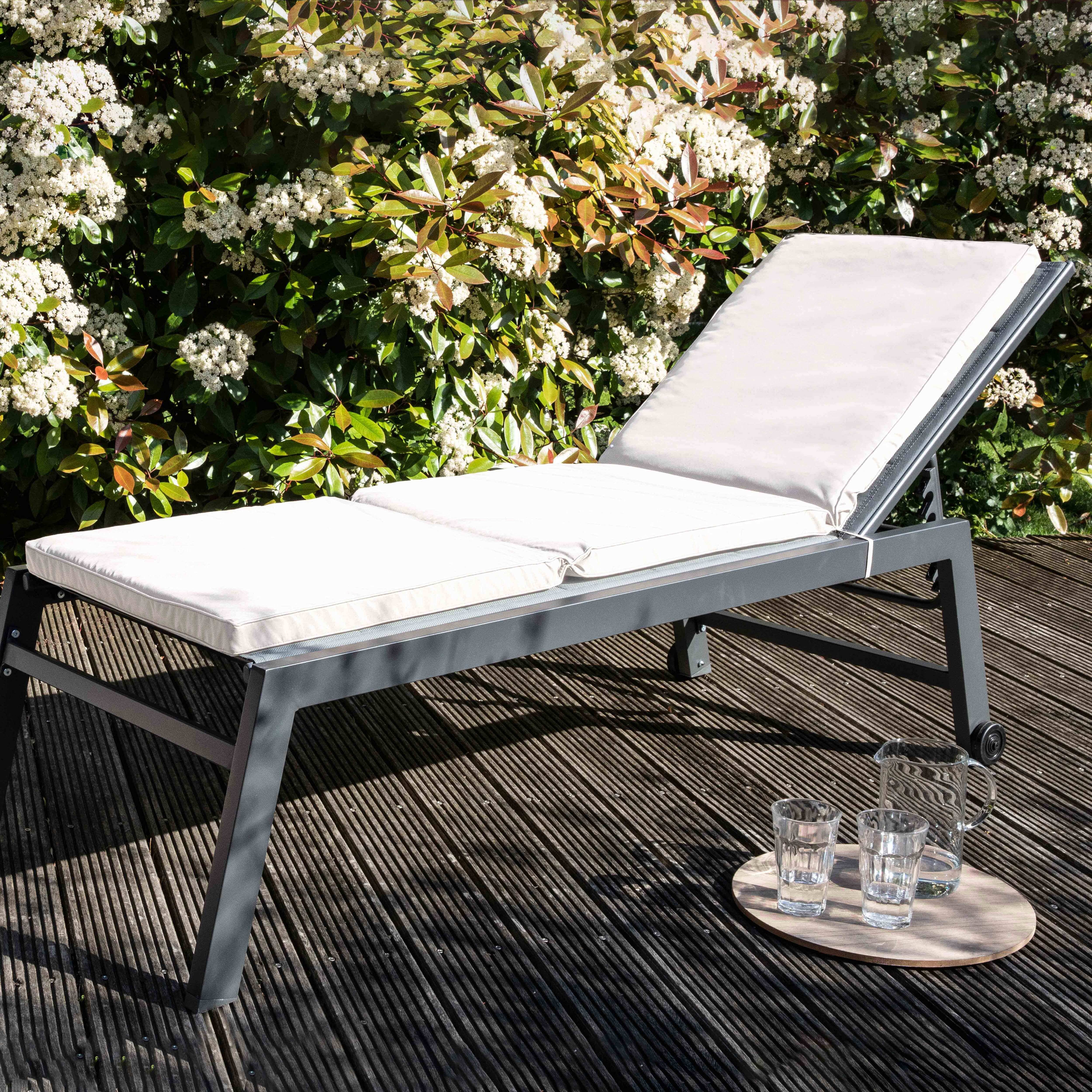 Oviala - Lot de 2 coussins bain de soleil polyester écru 186 x 53 x 5 cm Picchu - Oviala - Imagen 2