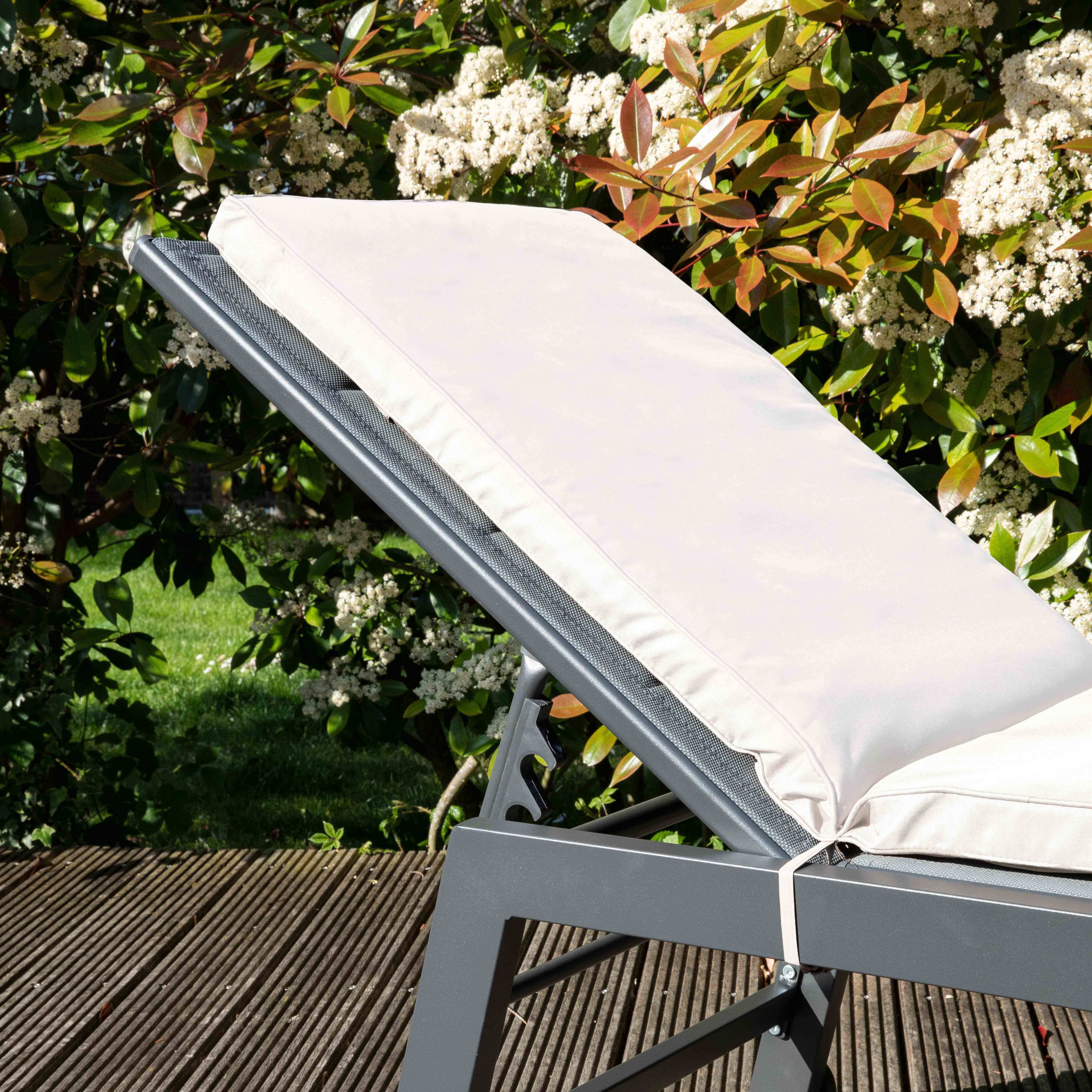 Oviala - Lot de 2 coussins bain de soleil polyester écru 186 x 53 x 5 cm Picchu - Oviala - Imagen 4