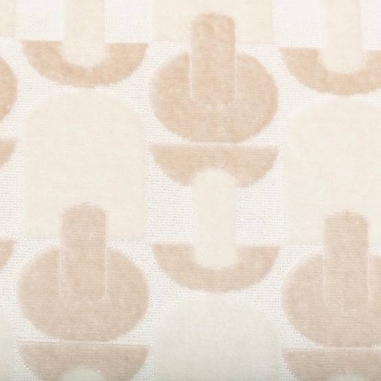 Coussin Jacquard en Velours "Luna" 35x75cm Beige Lin - Image 4