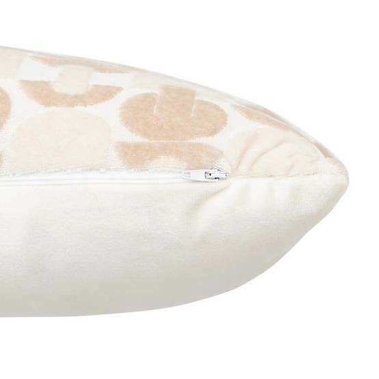 Coussin Jacquard en Velours "Luna" 35x75cm Beige Lin - Image 3