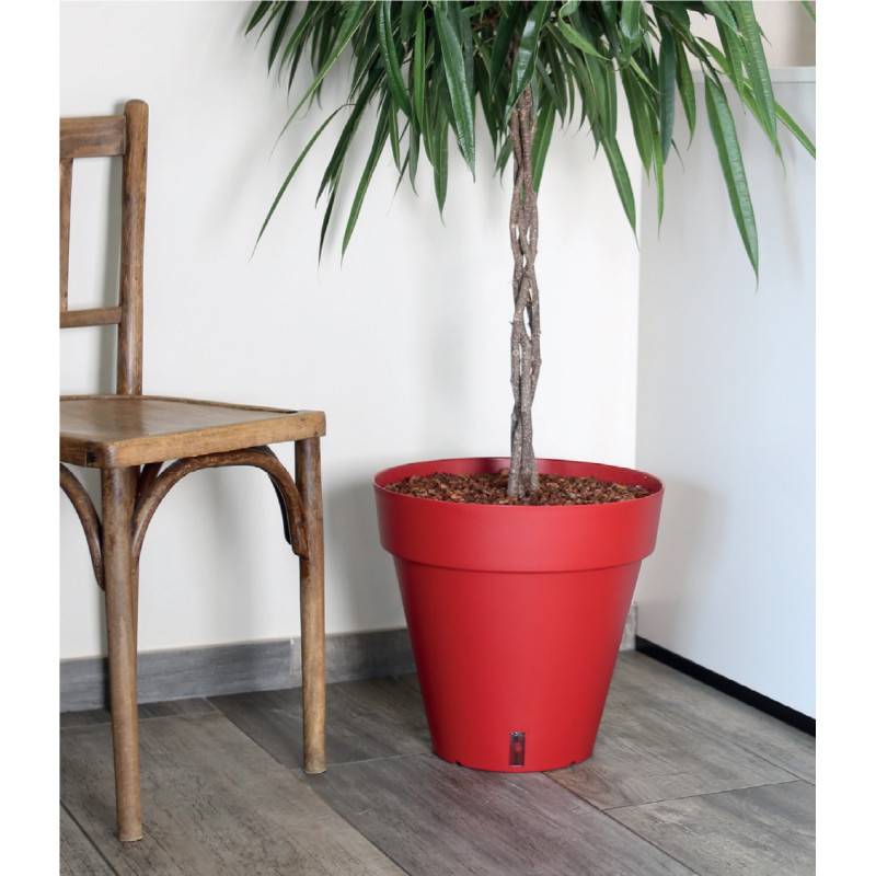 Riss - Bac A Fleurs Rond Riviera Loft - Plastique - Diametre 30 Cm - Rouge - Imagen 3