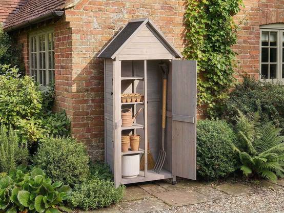 Beliani - Abri de jardin Bois de sapin Gris SENIGA - 85x46x183- Beliani - Image 1