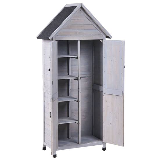 Beliani - Abri de jardin Bois de sapin Gris SENIGA - 85x46x183- Beliani - Image 4