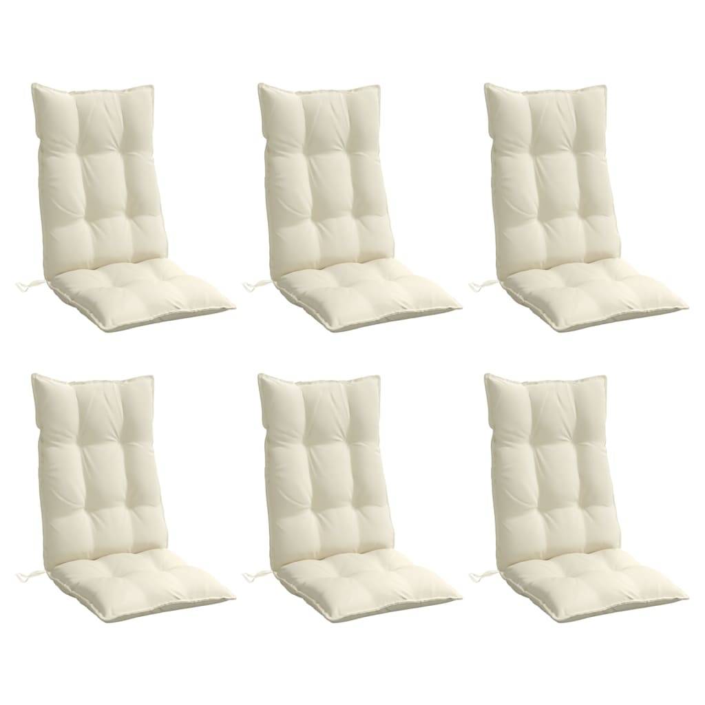 Coussins de chaise à dossier haut tissu oxford crème 120 x 50 x 7 cm, poids:10.95kg - PANGIVO - Image 3